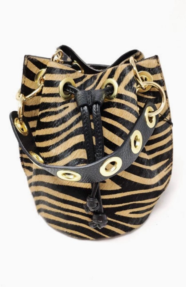 Leather Patterns Bucket Bag