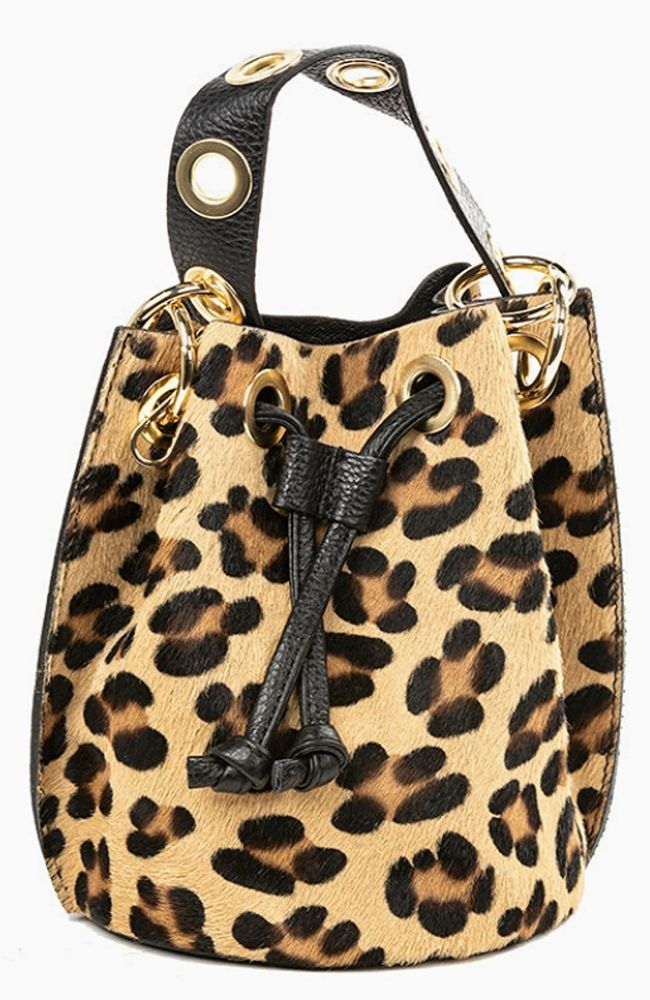Leather Patterns Bucket Bag