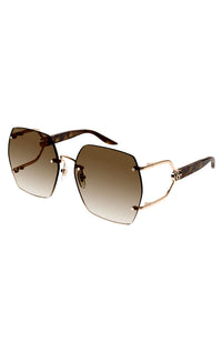 Gucci Sunglasses Hexagon Havana