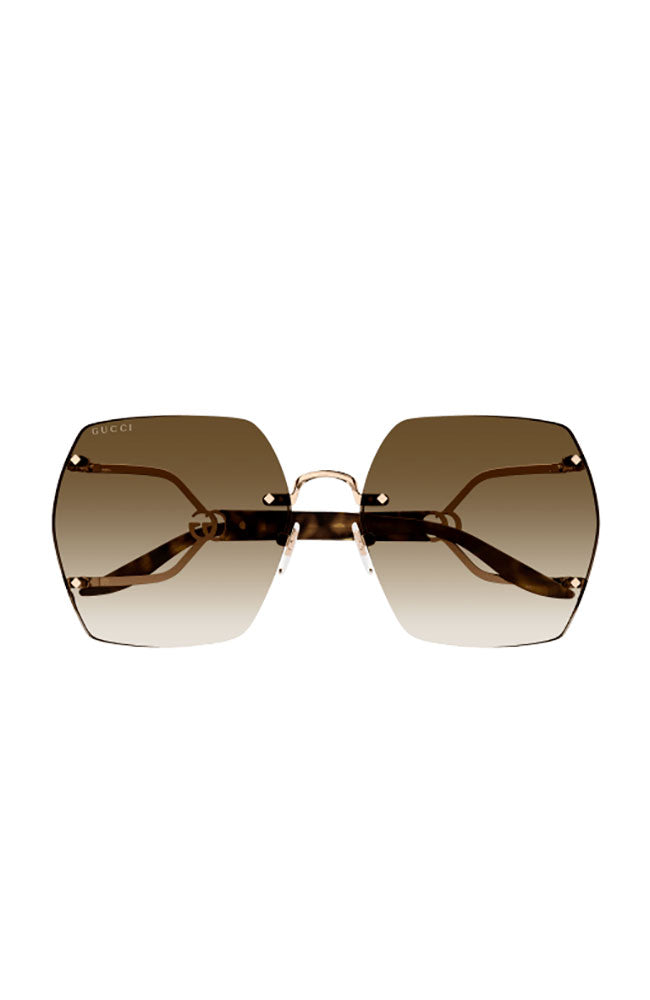 Gucci Sunglasses Hexagon Havana