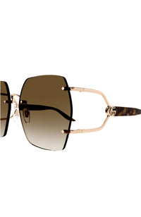 Gucci Sunglasses Hexagon Havana