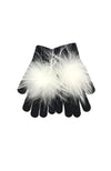 Angora Wool Glove Fur Pom
