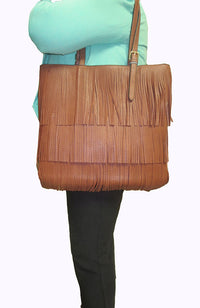 3 Tier Fringe Tote Bag