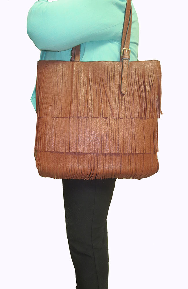3 Tier Fringe Tote Bag