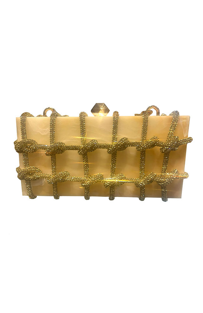 Rhinestone Chain Acrylic Clutch