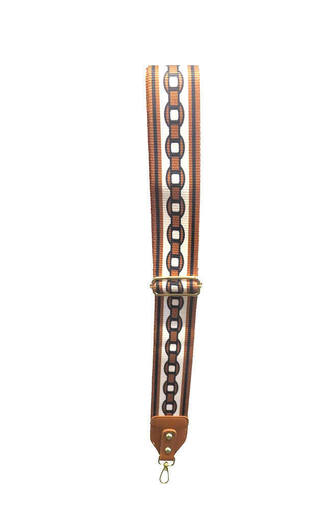 Brown Chain Print Guitar Strap