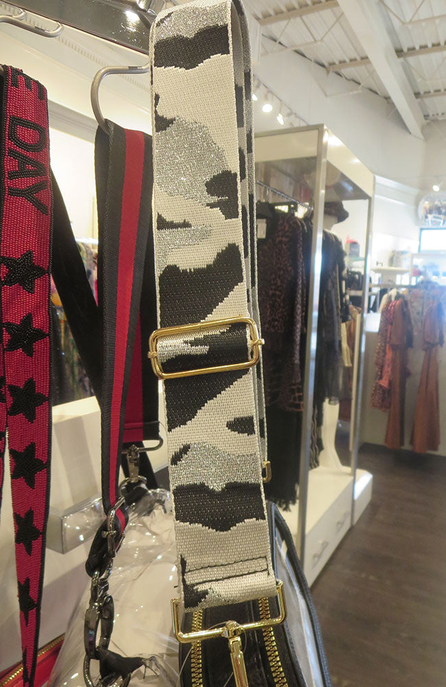 Silver Camo Pattern Guitar Strap