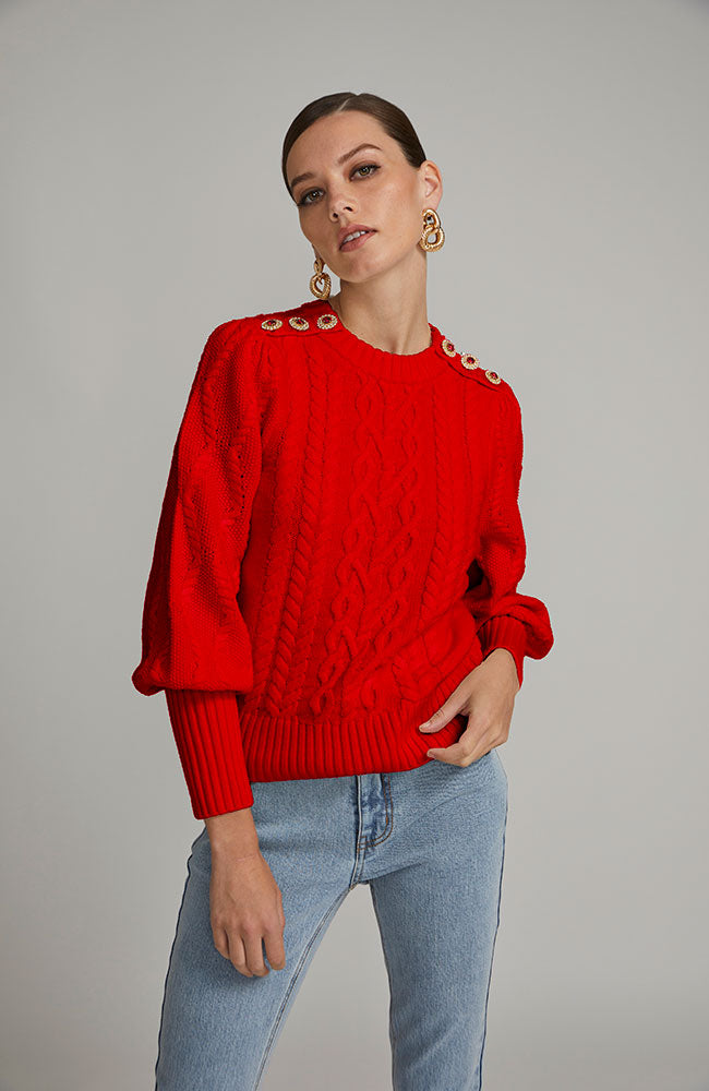Rylan Cable Button Sweater