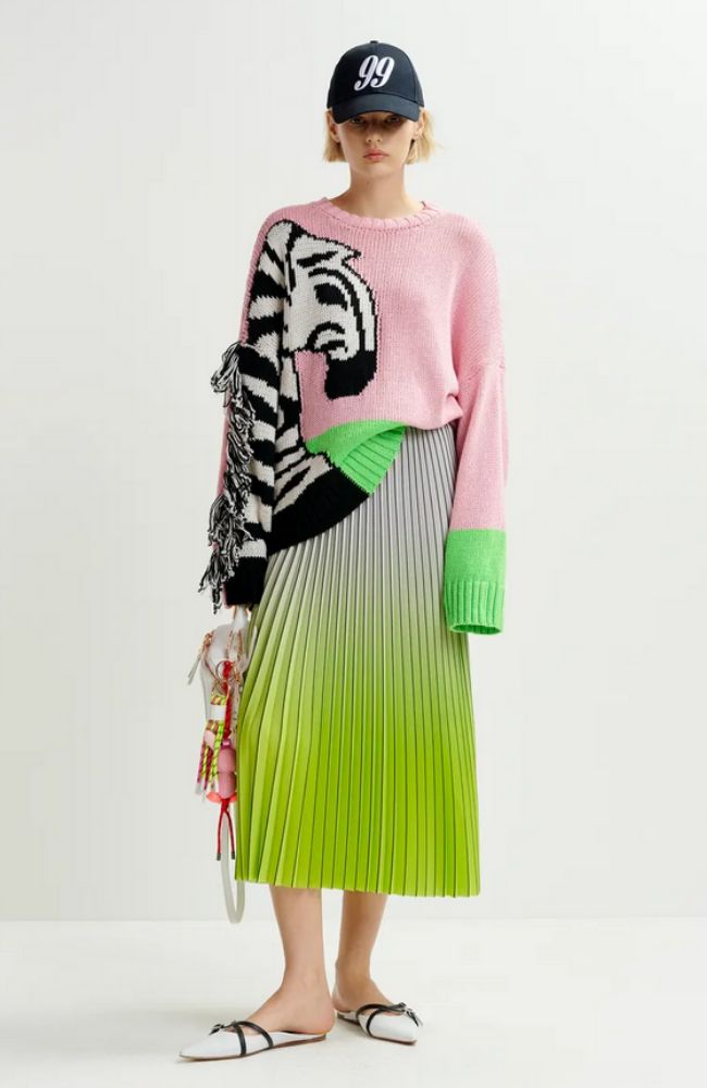 Haries Pleated Midi Skirt