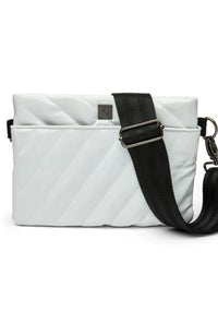 Diagonal Bum Bag 2.0 in White Patent