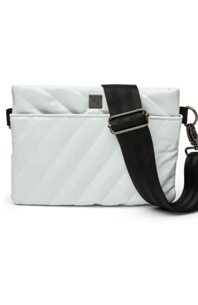 Diagonal Bum Bag 2.0 in White Patent