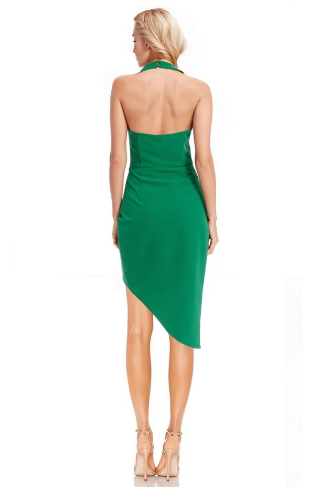 Halter Draped Cocktail Dress