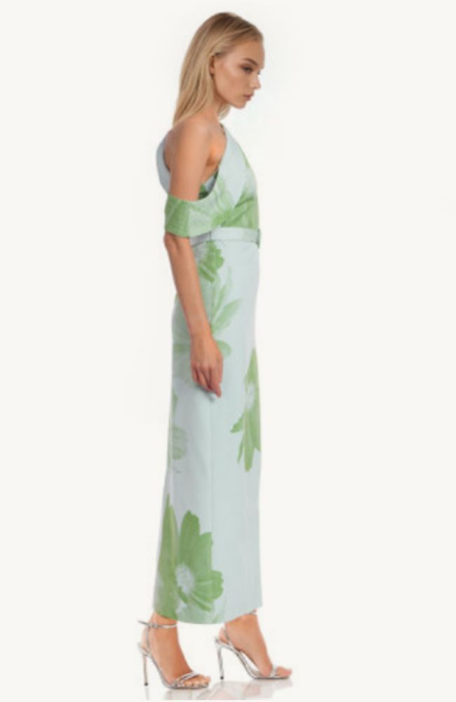 Elana One Shoulder Belted Dress