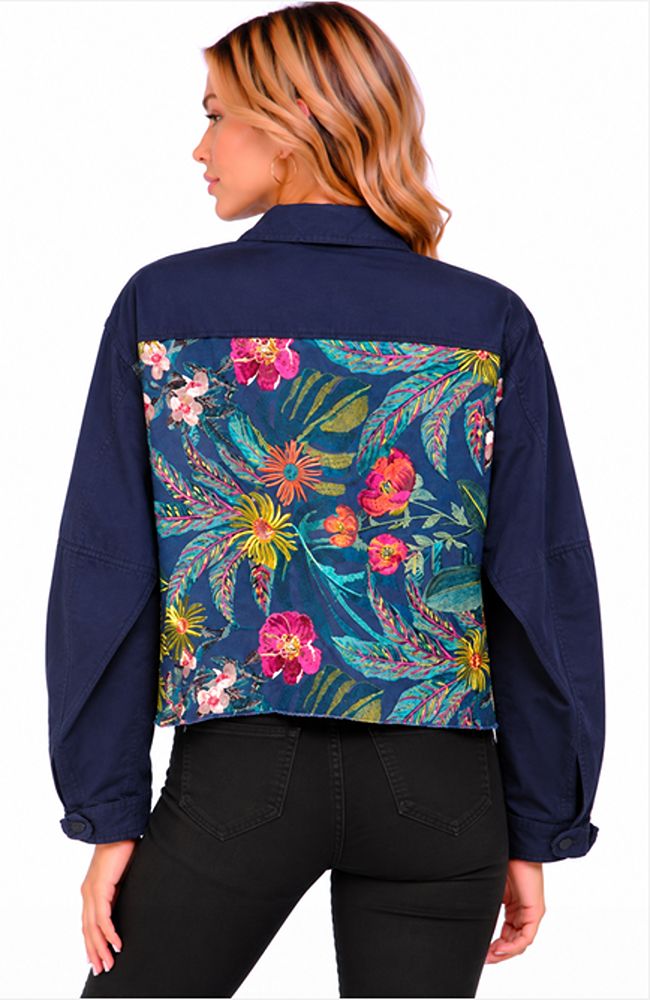 Crop Navy Blue Jacket