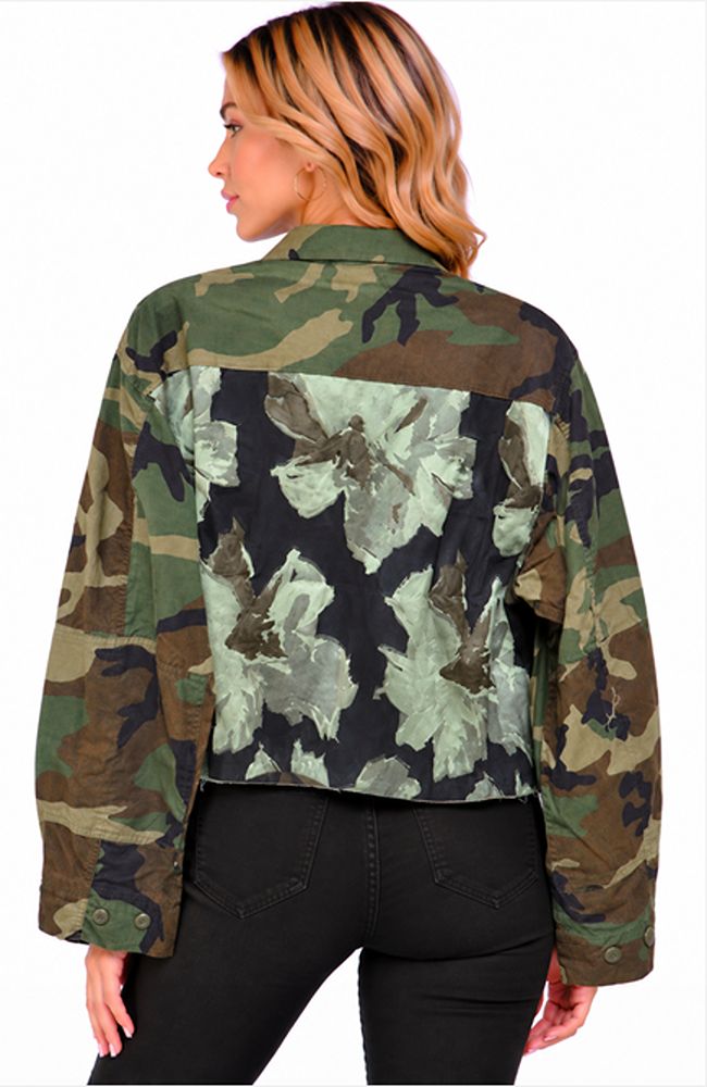 Crop Camo Olive Jacket