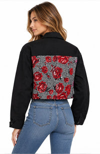 Black Jacket with Red Roses