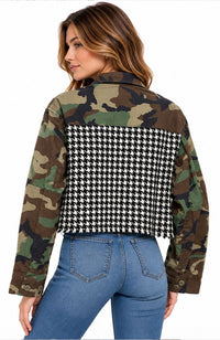 Camo Jacket Houndstooth Back