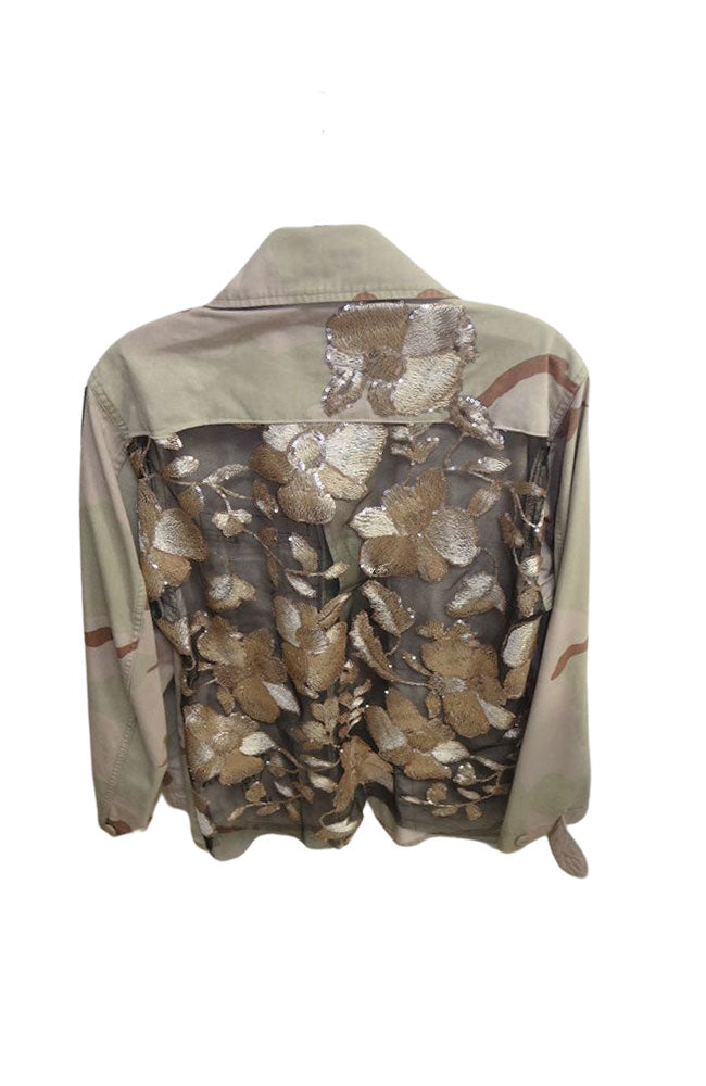 Tan Pop Full Length Khaki Camo Jacket