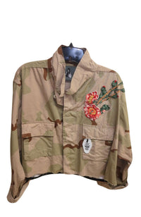 Pinky Peach Crop Khaki Camo Jkt