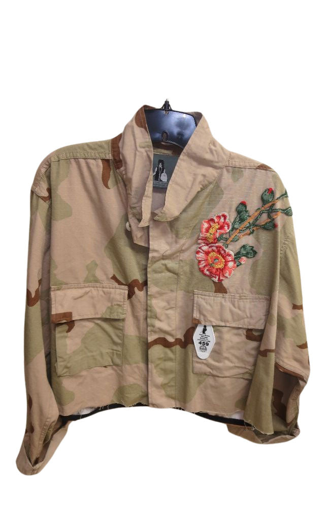 Pinky Peach Crop Khaki Camo Jkt