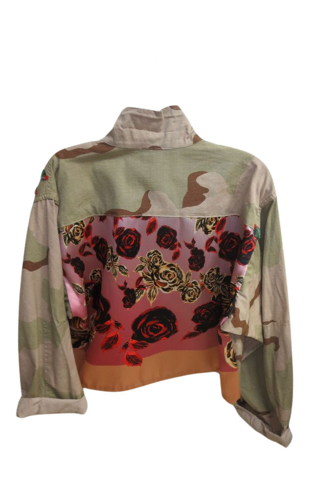 Pinky Peach Crop Khaki Camo Jkt