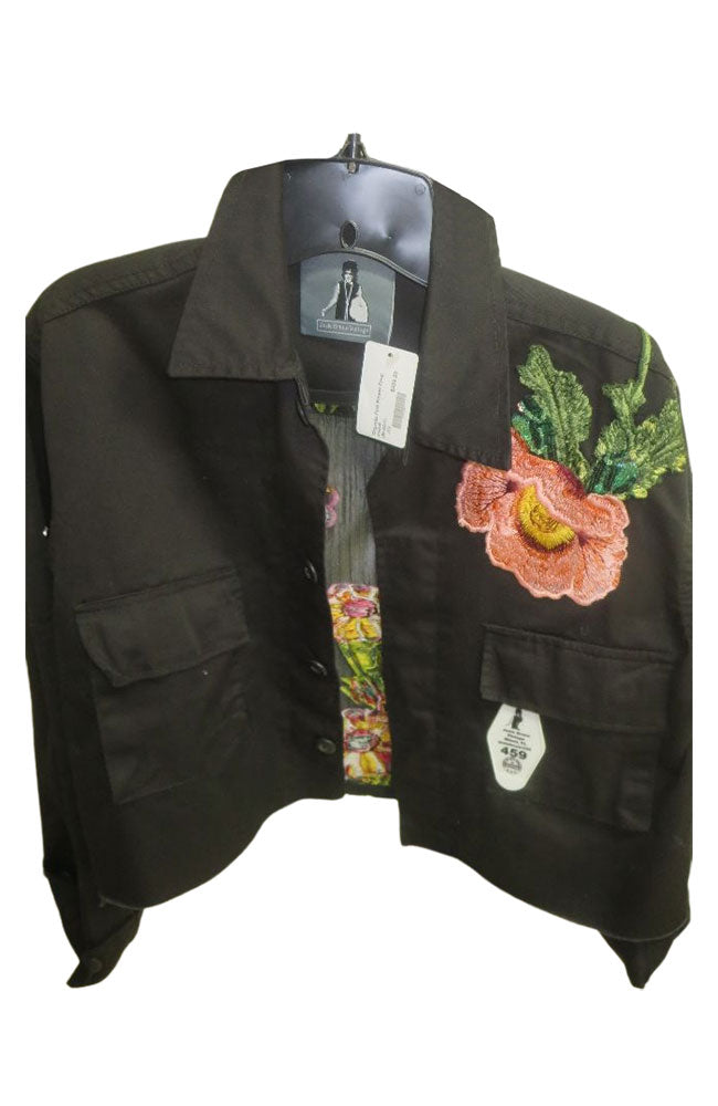 Organza Pink Flower Crop Jacket