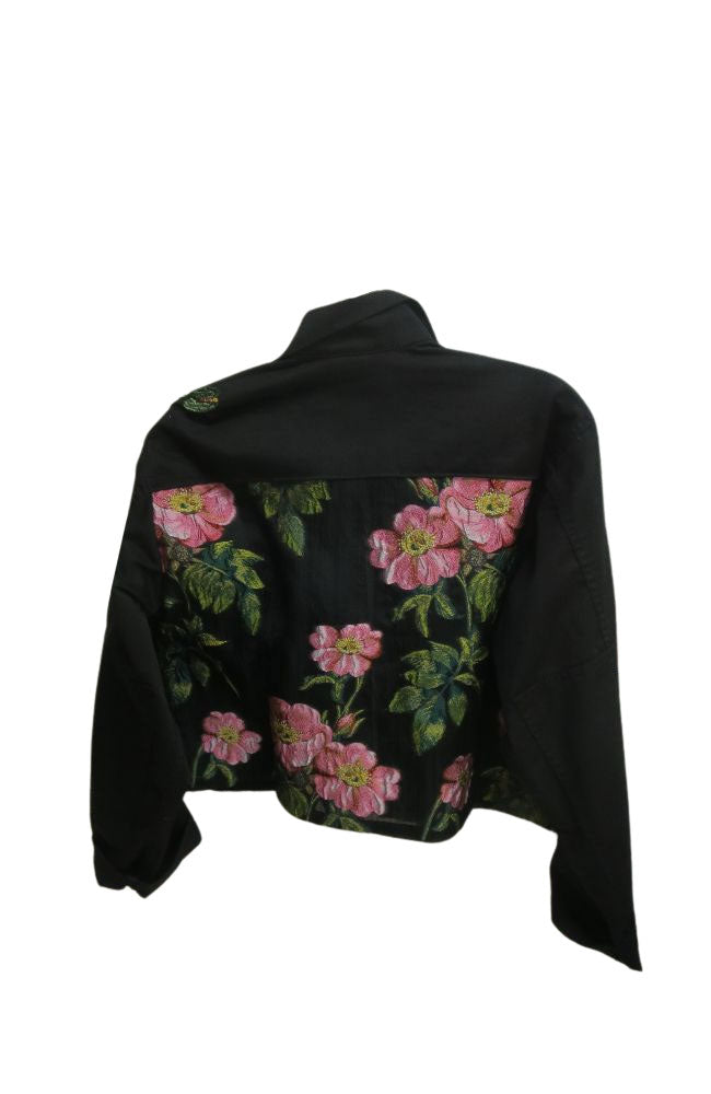 Organza Pink Flower Crop Jacket