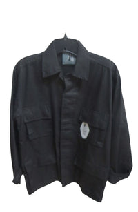 Green Brocade Full Length Black Jacket