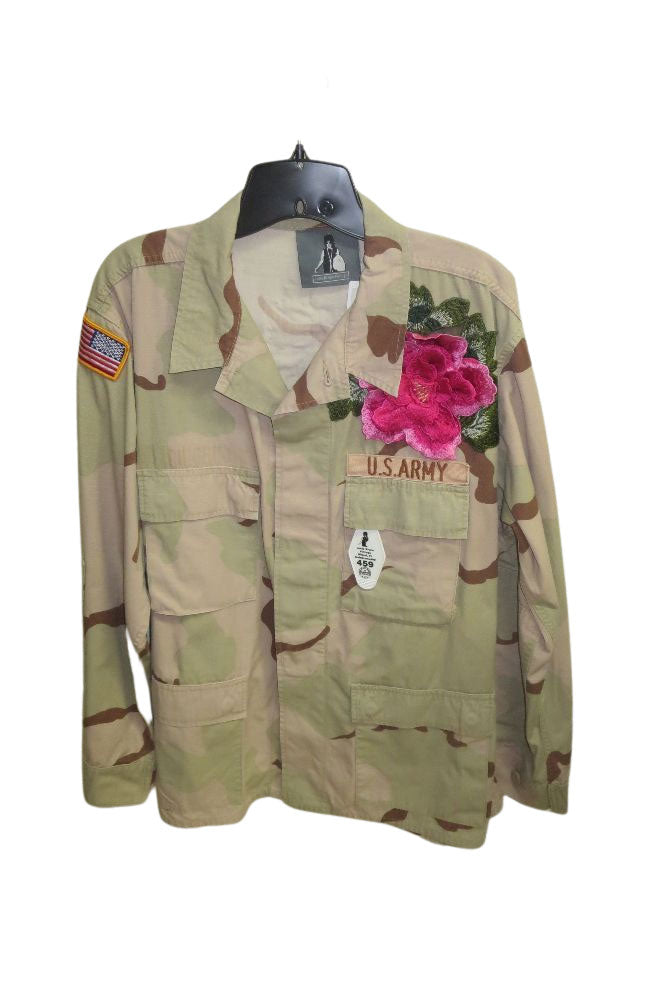 Applique Full Length Khaki Camo Jacket