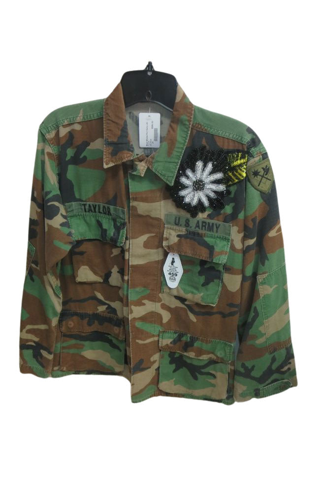 Black Etched Full Length Camo Jacket