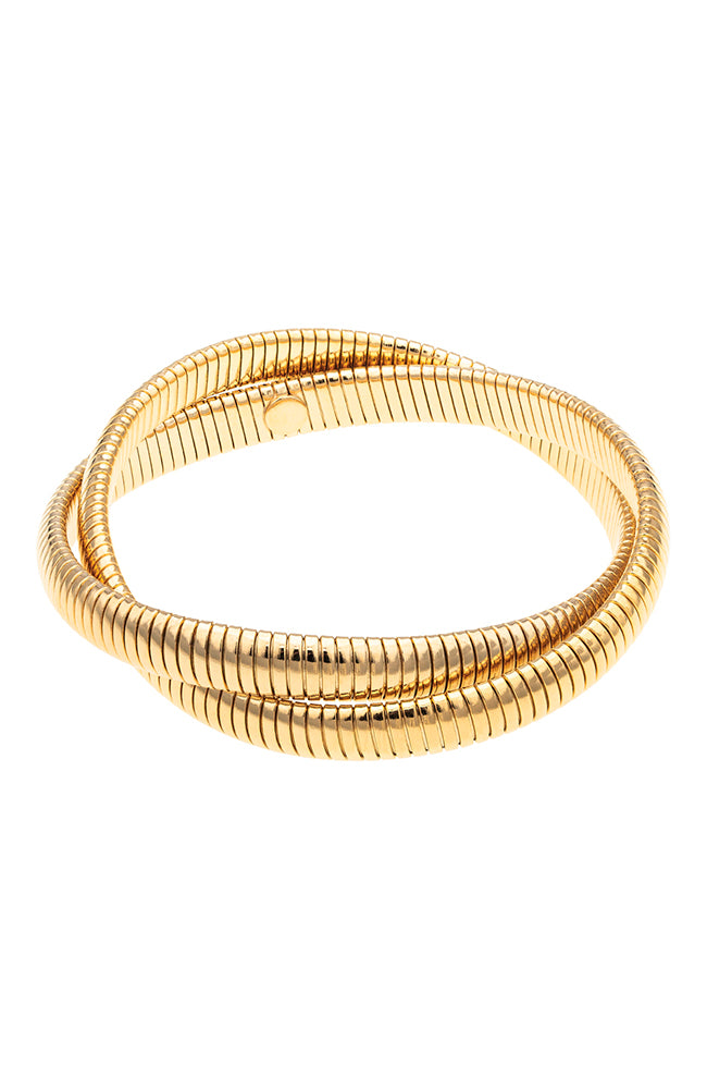 Gold Narrow Double Twist Bracelet