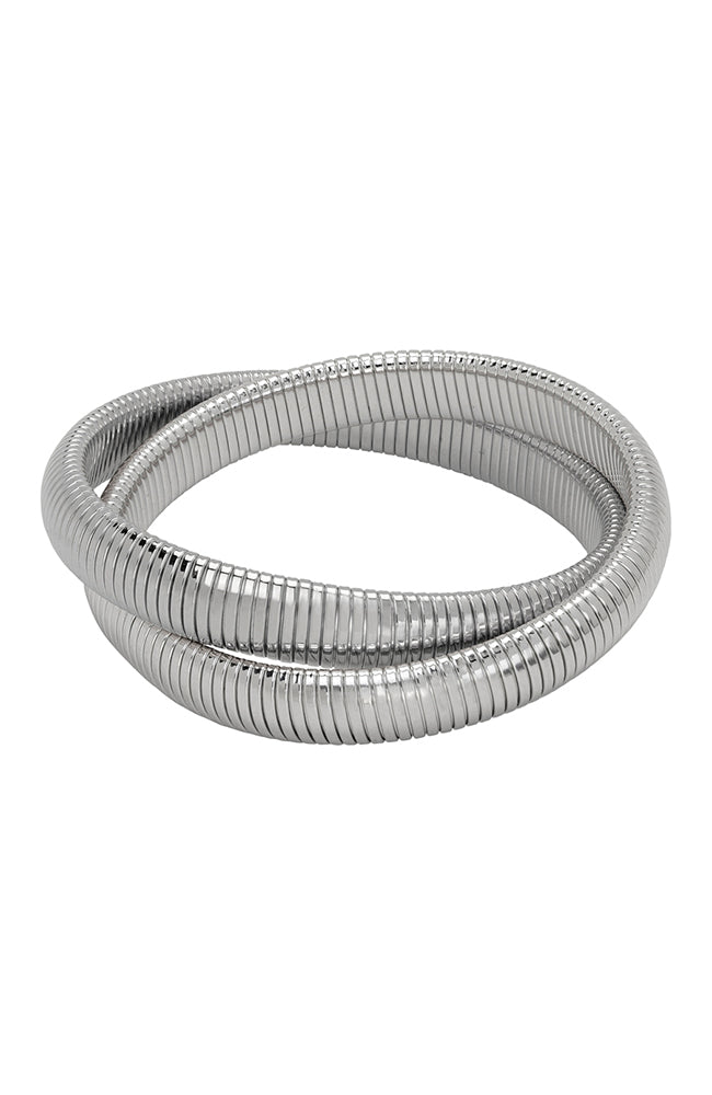 Rhodium Double Cobra Bracelet