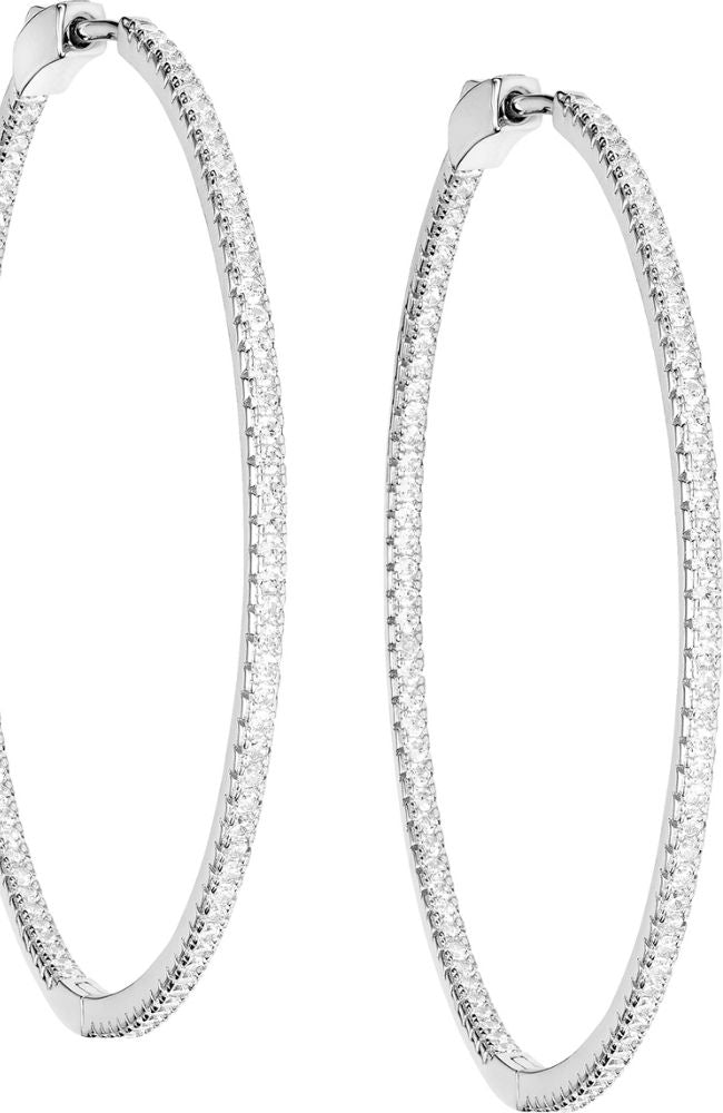 Sterling Silver CZ Hoop Earring