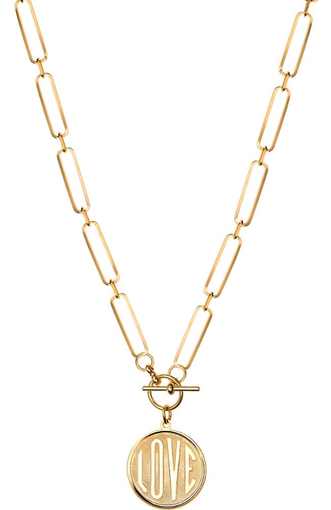 High Polished Gold Love Necklace