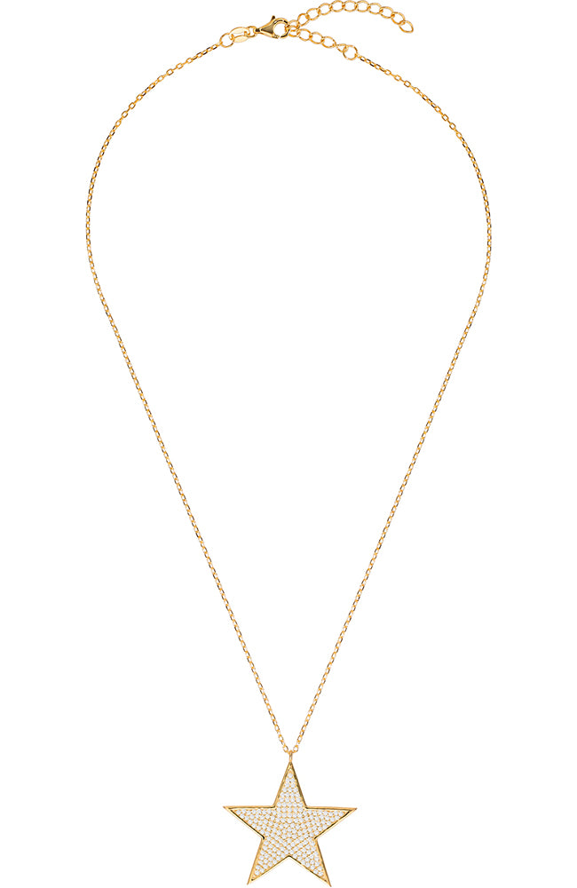18k Gold Plate CZ Star Necklace
