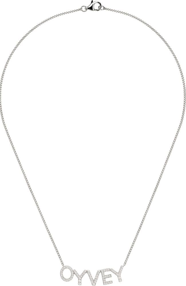 Sterling Silver CZ Oy Vey Necklace