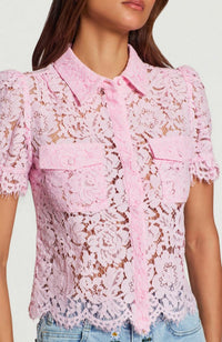 Mina Lace Shirt in Soft Rose