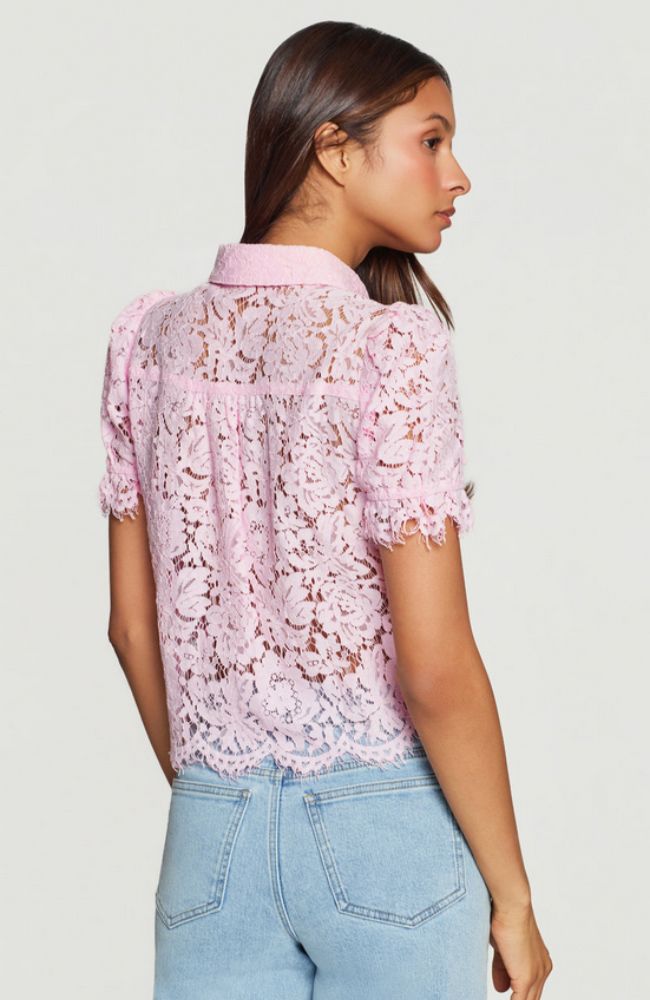 Mina Lace Shirt in Soft Rose