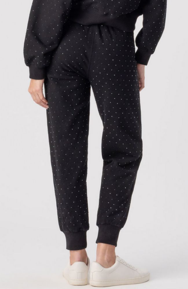 Ruel Crystal Sweatpants in Black