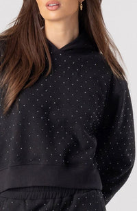 Renae Crystal Hoodie in Black