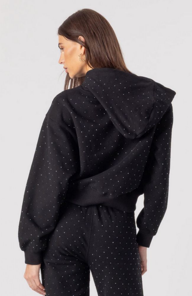 Renae Crystal Hoodie in Black