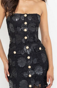 Misha Guipure Midi Dress