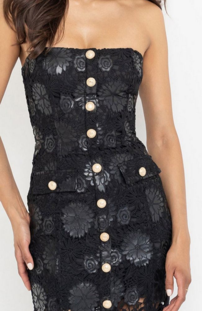 Misha Guipure Midi Dress