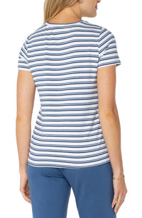 Slim Fit Strped Crew Neck Knit Tee