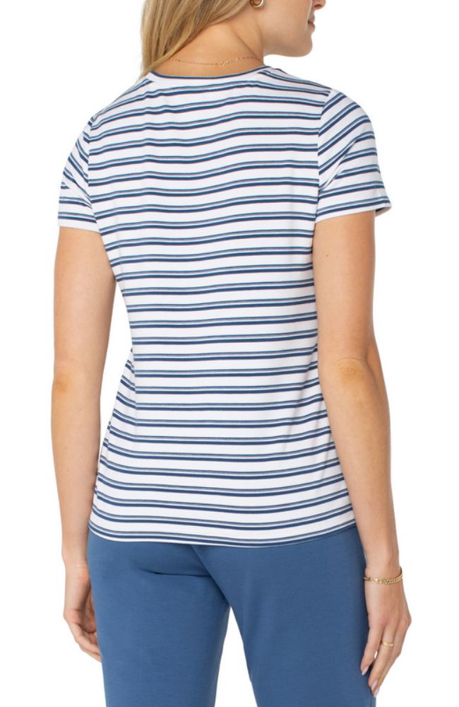 Slim Fit Strped Crew Neck Knit Tee