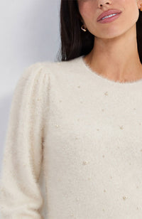 Long Puff Sleeve Crewnck Sweater