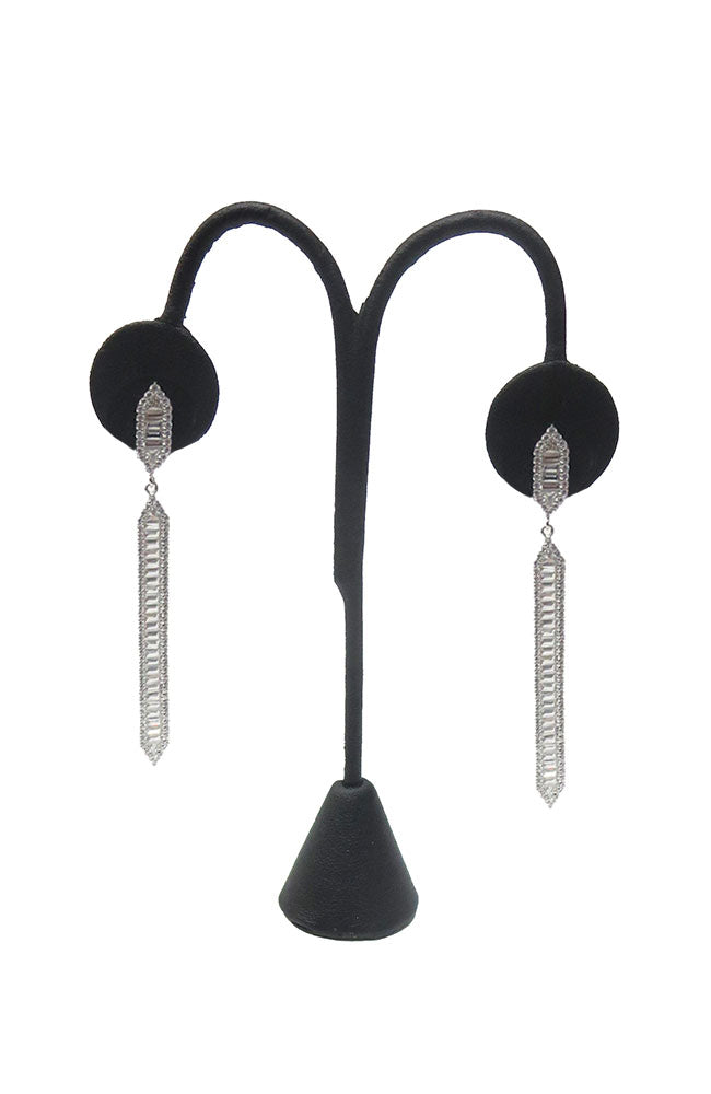 Sil Trapezoid CZ Baguette Earring