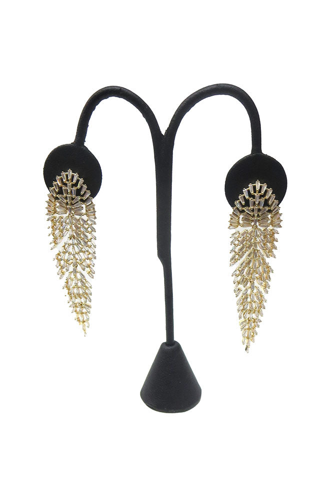 Gold Leaf Shape Drop Earrings
