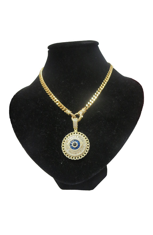 Rope Chain Ribbon EE Medallion Gold