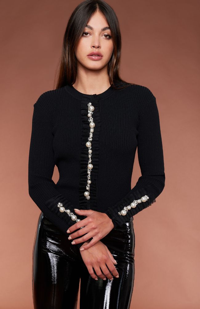 Jewels and Pearls Ruffle Top